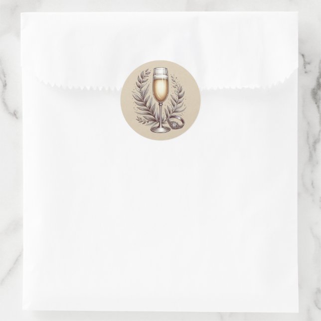 Sticker Rond Mimosas et mariage (Sac)