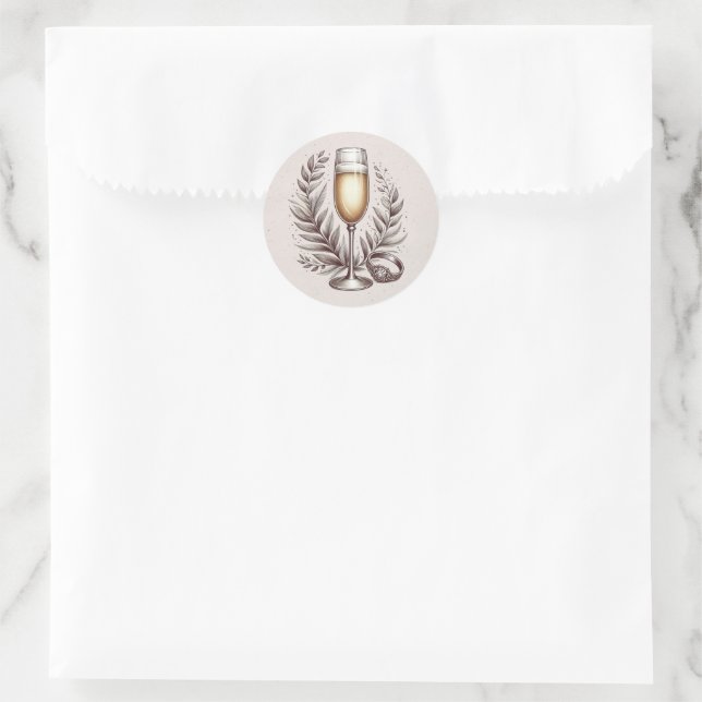 Sticker Rond Mimosas et mariage (Sac)