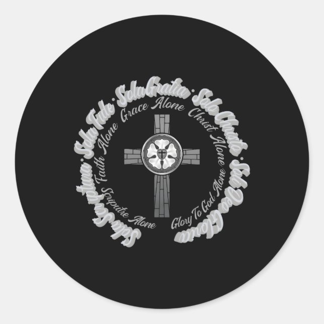 Sticker Rond Min Luther Réforme 5 Solas Pour Le Chri Protestant (Devant)