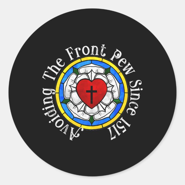 Sticker Rond Min Luther Rose 1517 Pour La Jeunesse Luthérienne (Devant)