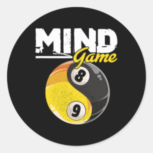 Sticker Rond Mind Game Billard Snooker Cue Stick Pool Billiard