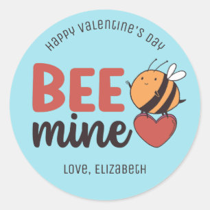Sticker Rond Mine d'abeilles Coeur rouge Funny Pun mignon Saint