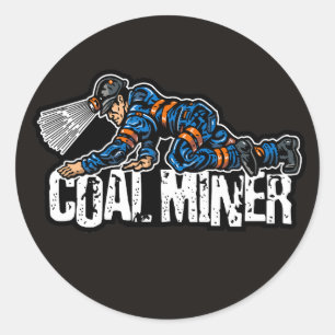 STICKER ROND MINEUR DE CHARBON