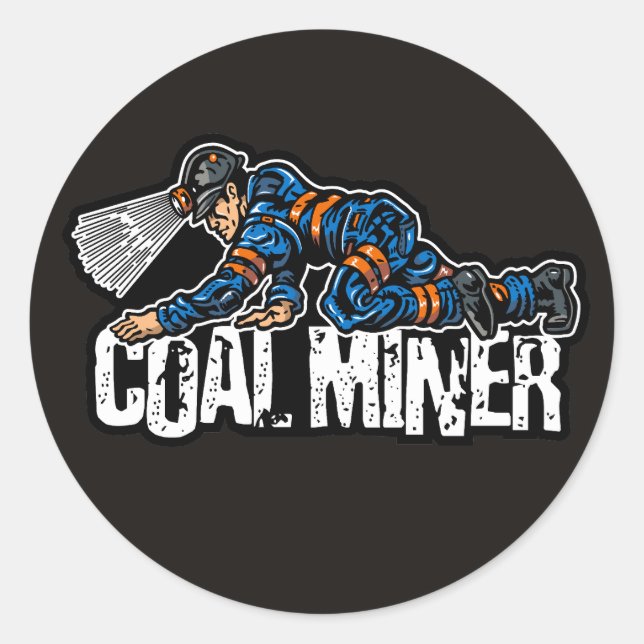 STICKER ROND MINEUR DE CHARBON (Devant)