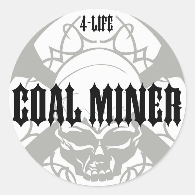 STICKER ROND MINEUR DE CHARBON 4 VIE (Devant)