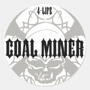 STICKER ROND MINEUR DE CHARBON POUR LA VIE