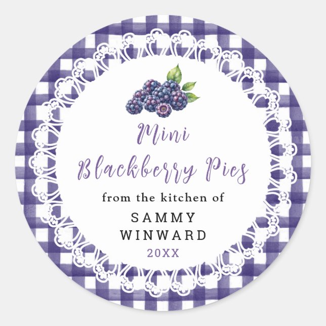Sticker Rond Mini Blackberry Pies Packaging Label (Devant)