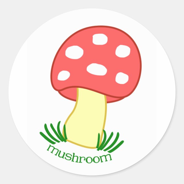 Sticker Rond Mini champignon (Devant)