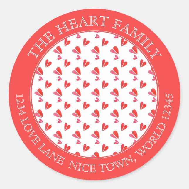 Sticker Rond MINI COEURS Gros joints ronds / Rouge (Devant)