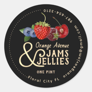 Sticker Rond Mini confiture et fruits colorés à la gelée