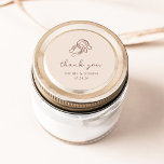 Sticker Rond Mini-fer à cheval | Mariage neutre et Brown<br><div class="desc">Ces stickers mariage ou douche nuptiale beige et marron, tendance mais élégants, présentent un style rustique moderne et minimaliste, avec un script écrit à la main qui dit "merci" ainsi que du texte classique. Une paire de fer à cheval dessinée à la main est présentée dans une illustration subtile, pour...</div>