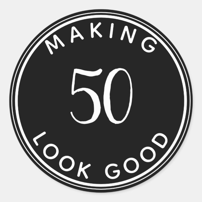 Sticker Rond Mini moderne 50e anniversaire (Devant)