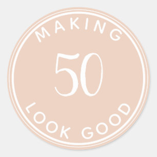 Sticker Rond Mini moderne 50e anniversaire