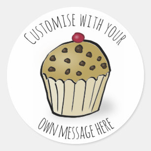 Sticker Rond Mini Muffin Cute Personnalisé