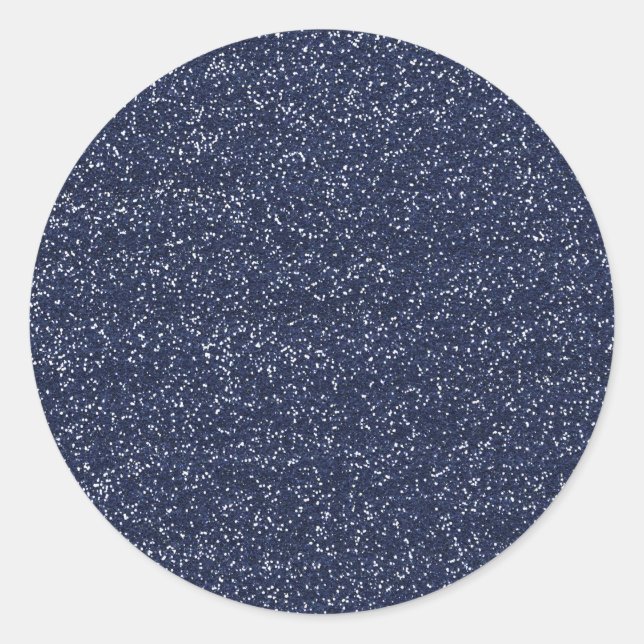 STICKER ROND MINI NAVY BLUE PARTIES SCINTILLANT TEXTURE MODÈLE  (Devant)
