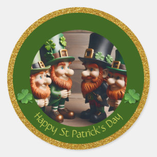 Sticker Rond Miniature Leprechaun St Patrick's Day Merci RS05