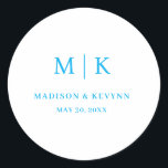 Sticker Rond Minimal and Chic | Wedding<br><div class="desc">Minimal and Chic | Black and White Wedding Classic Round StickerThese elegant,  modern wedding or bridal shower napkins feature a simple black and white text design that exudes minimalist style. Add your initials or monogram to make them completely your own.</div>