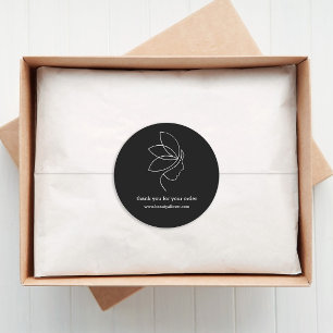 Sticker Rond Minimal, Beauté, Logo, Line Art Noir