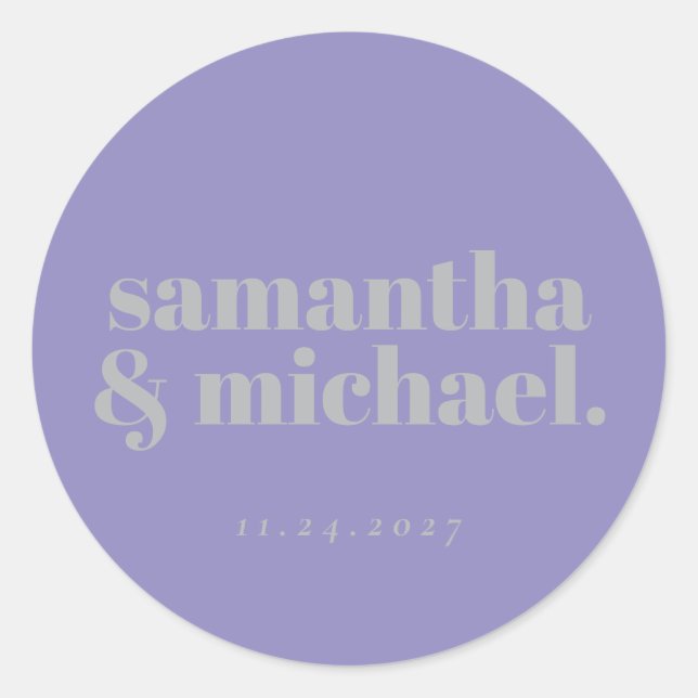 Sticker Rond Minimal Design Lavender Silver typo Welcome (Devant)
