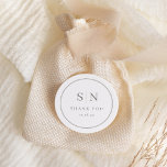 Sticker Rond Minimal et chic | Blanc avec Mariage Sage initial<br><div class="desc">Ces stickers élégants et modernes,  mariage,  vous remercient,  présentent un design de texte simple blanc et vert sauge qui respire le style minimaliste. Ajoutez vos initiales ou votre monogramme pour les rendre complètement vôtres.</div>