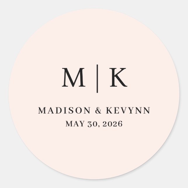 Sticker Rond Minimal et chic | MARIAGE (Devant)