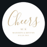 Sticker Rond Minimal et chic | MARIAGE<br><div class="desc">Cette élégante et moderne conception mariage d'or et de texte blanc qui respire le style minimaliste. Ajoutez vos initiales ou votre monogramme pour les rendre complètement vôtres.</div>