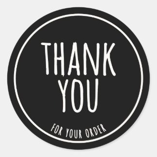 Sticker Rond Minimal Handmade Feel Sage Green Thank You Black