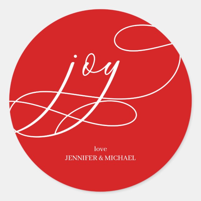 Sticker Rond Minimal Joy Christmas holiday (Devant)