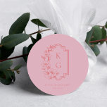 Sticker Rond Minimal moderne | Monogramme Mariage<br><div class="desc">Ajoutez une touche spéciale aux enveloppes, aux sacs de cadeaux, aux friandises faites à la main, et plus encore avec nos élégants autocollants monogrammes de mariage. Collection de mariages monogrammes de Cimier Botanique. Peut être customisé à n'importe quelle combinaison de couleurs. Moins peut être plus. C'est l'inspiration de cette collection...</div>