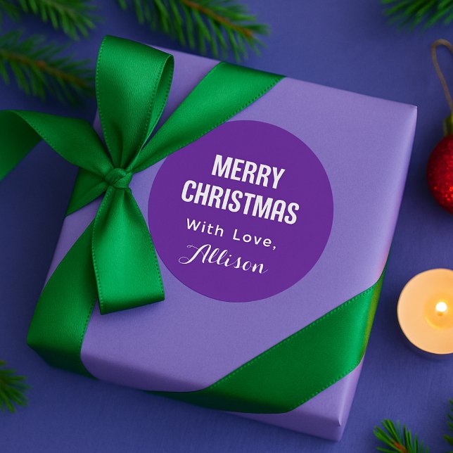 Sticker Rond Minimal Simple Modern Chic Typography Christmas (Créateur téléchargé)