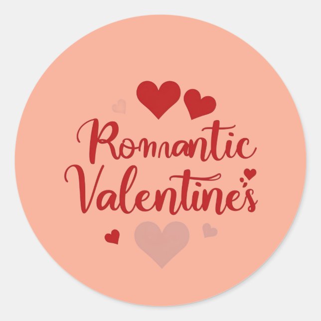 Sticker Rond Minimal Valentine’s Day Love Typography Design | R (Devant)