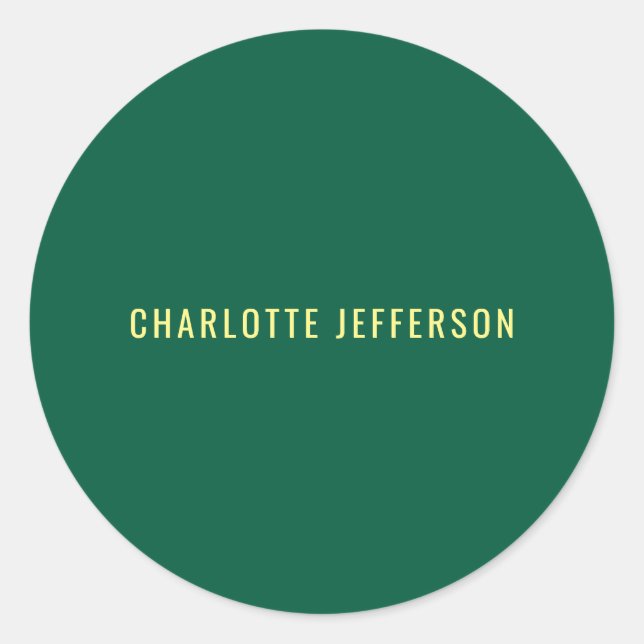 Sticker Rond Minimalist Classical Professional Green Yellow (Devant)