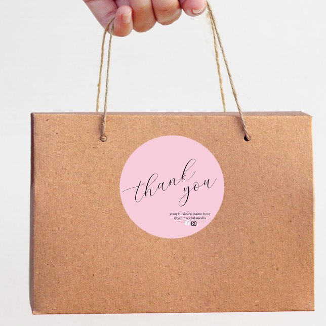 Sticker Rond Minimalist Contemporary Business Thank You (Créateur téléchargé)