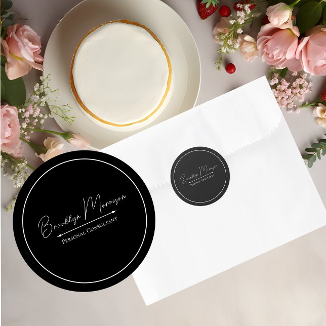 Sticker Rond  Minimalist Marketing Promotional Business  (Créateur téléchargé)