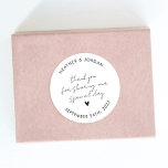 Sticker Rond Minimalist Personalized Wedding Thank You Favor<br><div class="desc">Minimalist Personalized Wedding Thank You Favor Stickers</div>