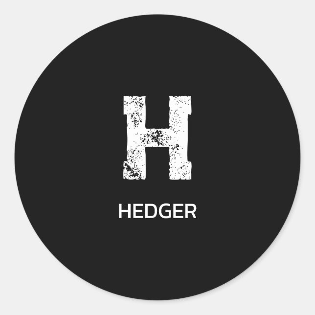 STICKER ROND MINIMALIST WHITE ONE LETTER MONOGRAM NAME BLACK (Devant)