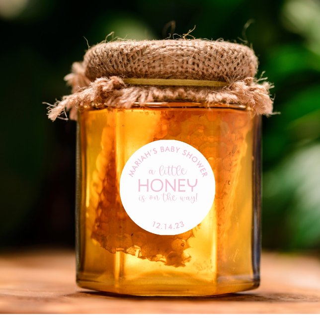 Sticker rond minimaliste Baby shower miel classiqu (Créateur téléchargé)