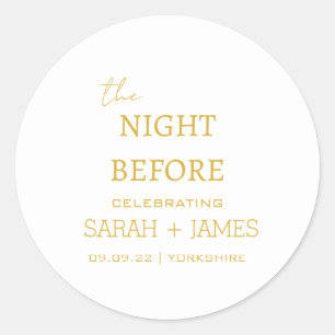 Sticker Rond Minimaliste Blanc & Or La Nuit Avant