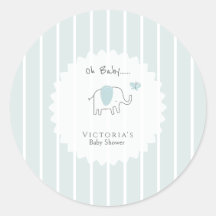 Minimaliste Bleu Poussiéreux Oh Bébé Éléphant Baby
