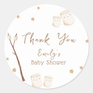 Sticker Rond Minimaliste Boho S'more Amusement Étoiles Baby Sho