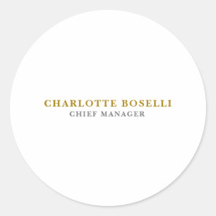 Sticker Rond Minimaliste Classique Professionnel Couleur Or