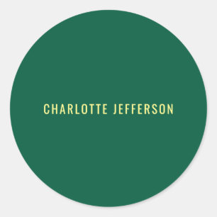 Sticker Rond Minimaliste Classique Professionnel Vert Jaune
