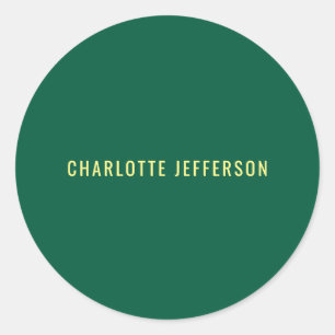 Sticker Rond Minimaliste Classique Professionnel Vert Jaune