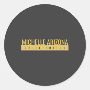 Sticker Rond Minimaliste Couleur Noir & Or Moderne Professionne