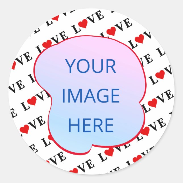Sticker Rond Minimaliste d'AMOUR blanc (Devant)