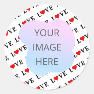 Sticker Rond Minimaliste d'AMOUR blanc
