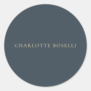 Sticker Rond Minimaliste Élégant Classique Professionnel Charbo