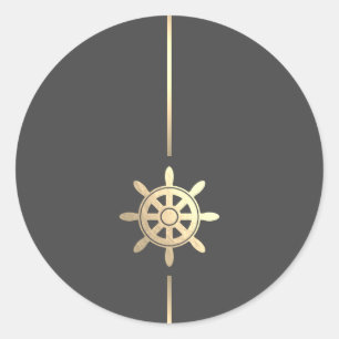 Sticker rond minimaliste Gold Ships