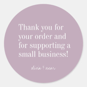 Sticker Rond Minimaliste moderne Dusty Lilac Merci modifiable