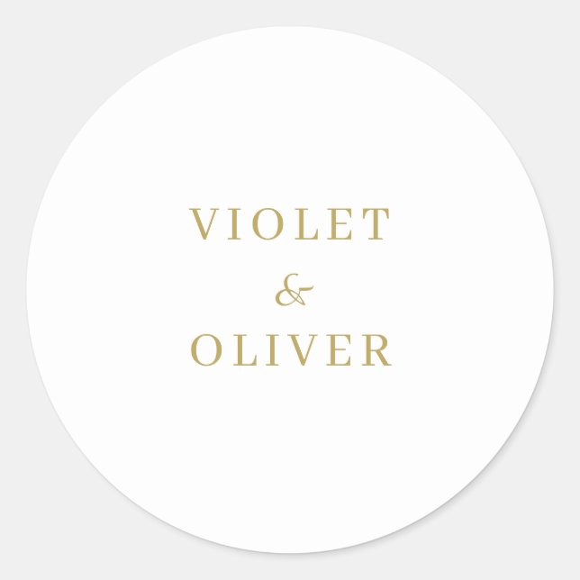 Sticker Rond Minimaliste moderne | Mariage d'or blanc (Devant)